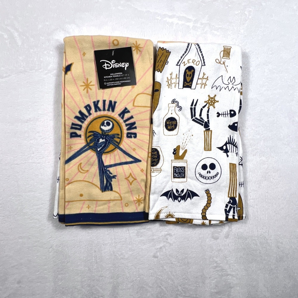 Disney Nightmare Before Christmas Jack Skellington Kitchen Towels Set of 2 NEW